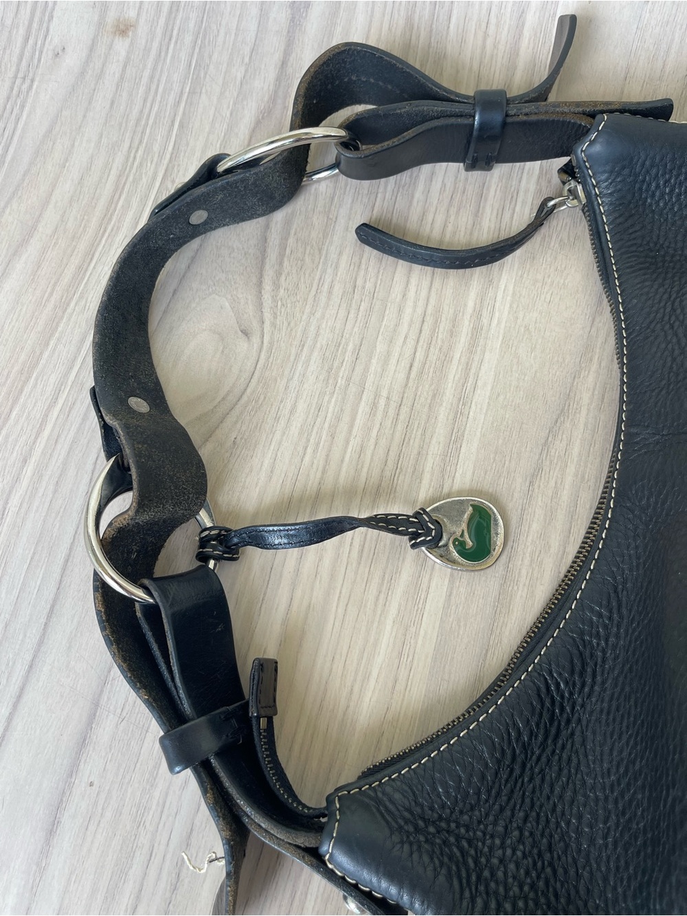 Dooney & Bourke Black Pebbled Leather Hobo Shoulder Bag - Picture 8 of 16